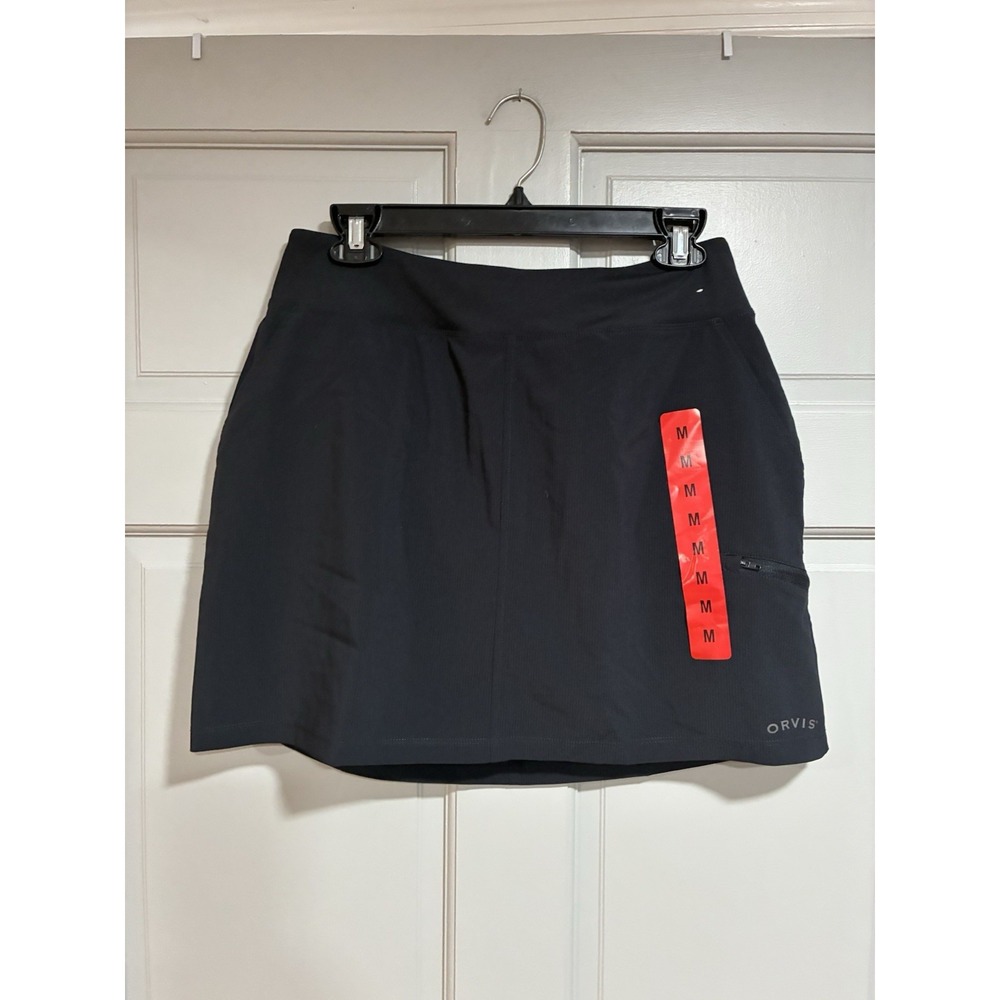 Orvis Womens Brief Lined Skort Size Medium Black Lightweight Stretch Pullover